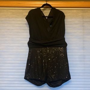 Black, sequenced romper